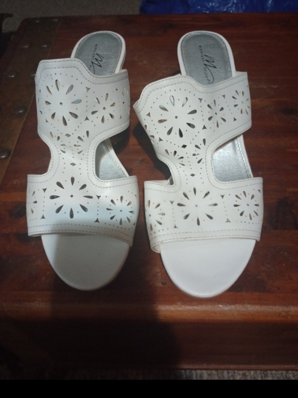 Wedge Slide Sandals - White